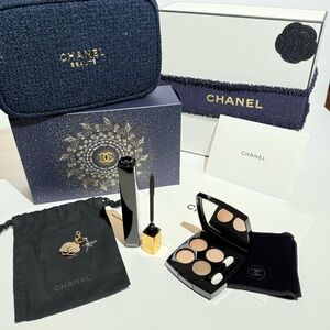 CHANEL Beauty Set with Black and Gold Accents